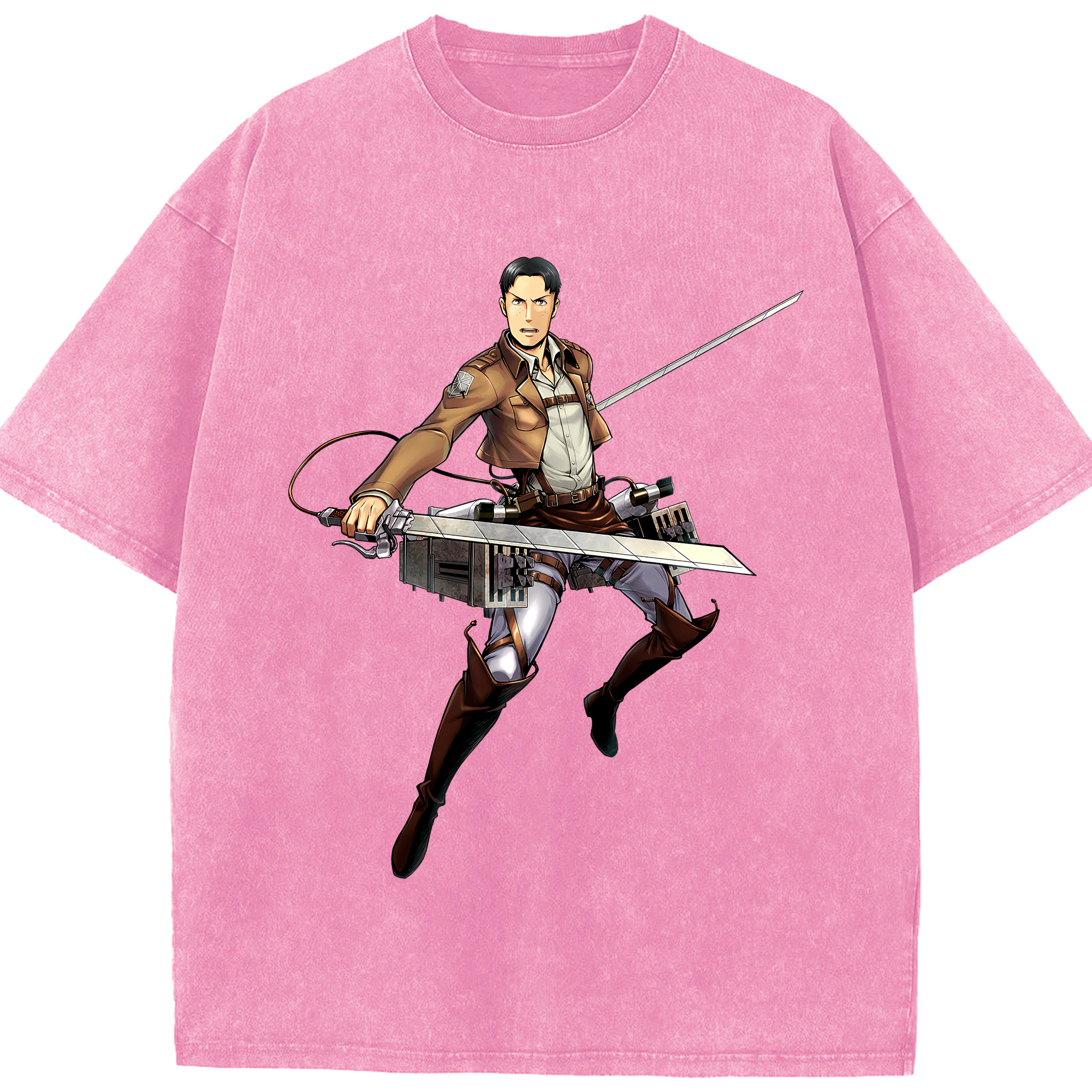 （画像用） 進撃の巨人 Attack on Titan 綿100% ヴィンテージ風 半袖Tシャツ（フロントプリント）